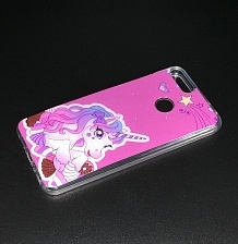 Чехол накладка для HUAWEI Honor 7S, 9 Lite, P Smart, силикон, рисунок Единорожек.