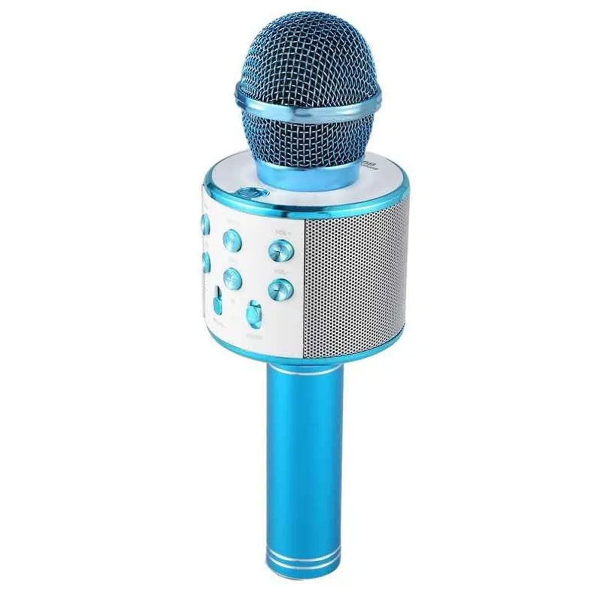 Колонка портативная, караоке-микрофон HAND HELD KTV WS-858 (Bluetooth, microSD, USB), цвет синий