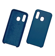 Чехол накладка Silicon Cover для SAMSUNG Galaxy A40 (SM-A405), силикон, бархат, цвет синий космос.