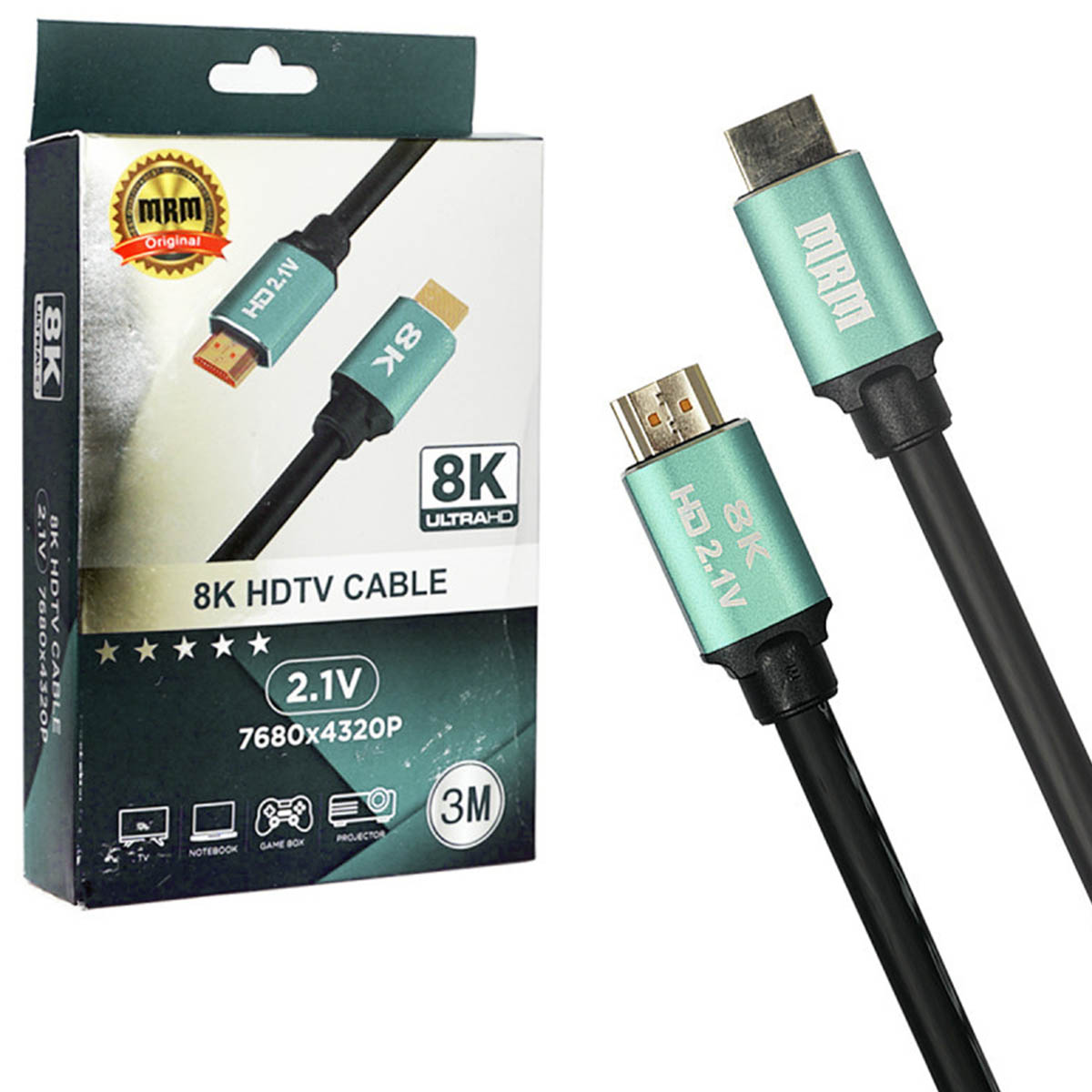 Цифровой кабель HDMI, для подключения ПК, Apple TV, монитора, игровых приставок, 8K Ultra HD, длина 3 метра, цвет черный