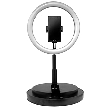 Кольцевая светодиодная лампа LBL - 29 см, 40 Вт, на круглой стойке штативе 35-165 см, с держателем для телефона (распродажа -70%)