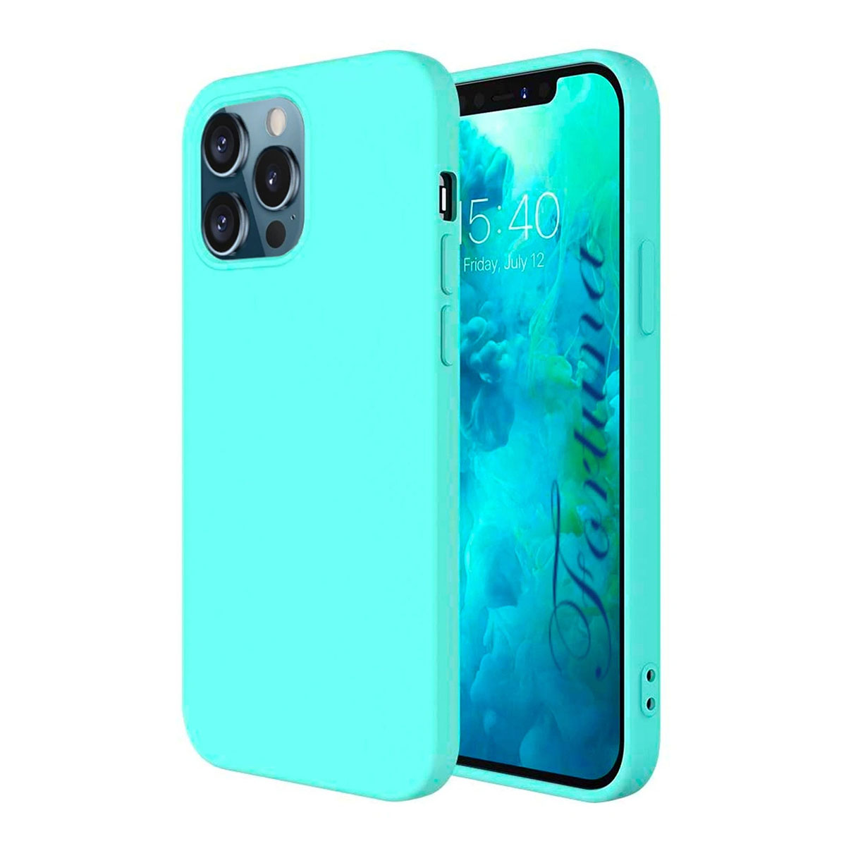 Чехол накладка GPS для APPLE iPhone 12 Pro MAX (6.7"), силикон, матовый, цвет бирюзовый Чехол накладка GPS для APPLE iPhone 12 Pro MAX (6.7"), силикон, матовый, цвет бирюзовый