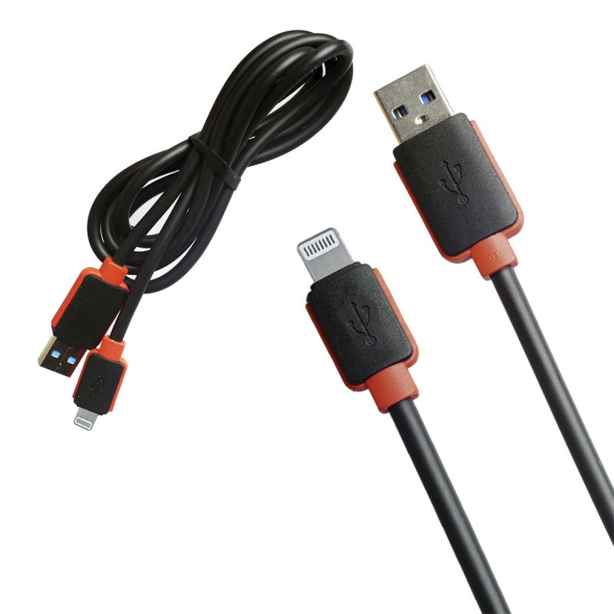 Кабель USB Lightning 8-pin R10, 2.4A, длина 1.2 метра, силикон, цвет черный