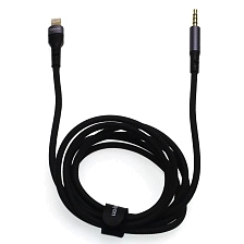 Аудио кабель, переходник QAYAN QAC161 Lightning 8 pin на AUX Jack 3.5 mm, длина 1.5 метра, цвет черный Аудио кабель, переходник QAYAN QAC161 Lightning 8 pin на AUX Jack 3.5 mm, длина 1.5 метра, цвет черный