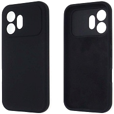 Чехол накладка Silicon Cover для Honor 600, защита камер, силиконовая, бархатная подложка, цвет черный