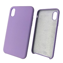 Чехол накладка Silicon Case для APPLE iPhone X, XS, силикон, бархат, цвет сиреневый Чехол накладка Silicon Case для APPLE iPhone X, XS, силикон, бархат, цвет сиреневый