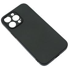 Чехол накладка NANO для APPLE iPhone 14  Pro Max (6.7"), защита камеры, силикон, бархат, цвет черный