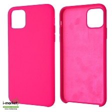 Чехол накладка Silicon Case для APPLE iPhone 11 Pro MAX 2019, силикон, бархат, цвет ярко розовый