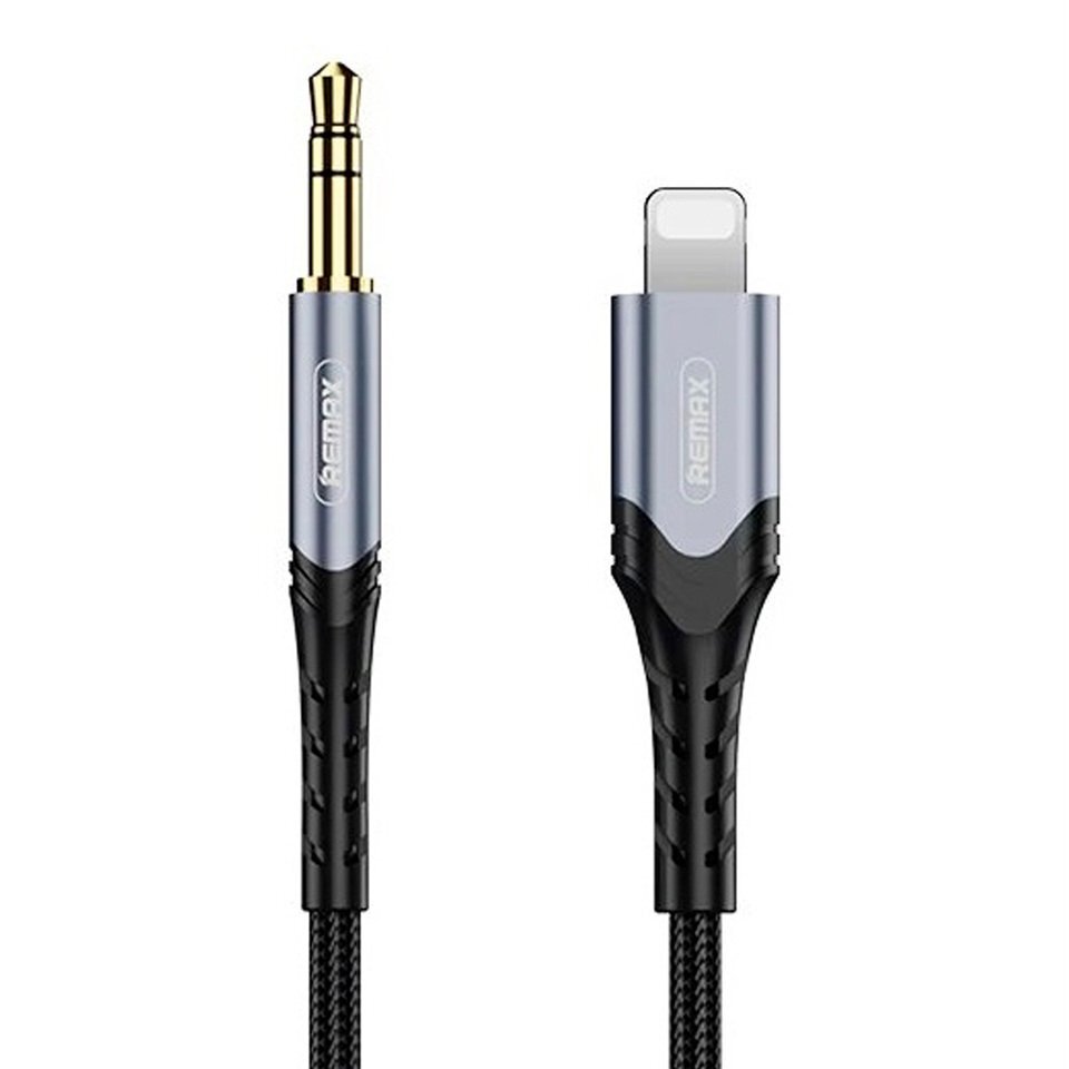 Кабель аудио переходник REMAX SOUNDY RC-C015i, Lightning 8-pin на Jack 3.5 mm AUX, длина 1.2 метра, цвет черный