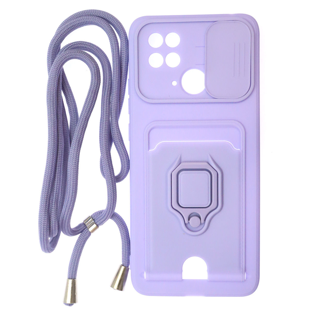 Чехол накладка MULTI FUNCTION 4 в 1 для XIAOMI Redmi 10C, XIAOMI POCO C40, силикон, цвет сиреневый