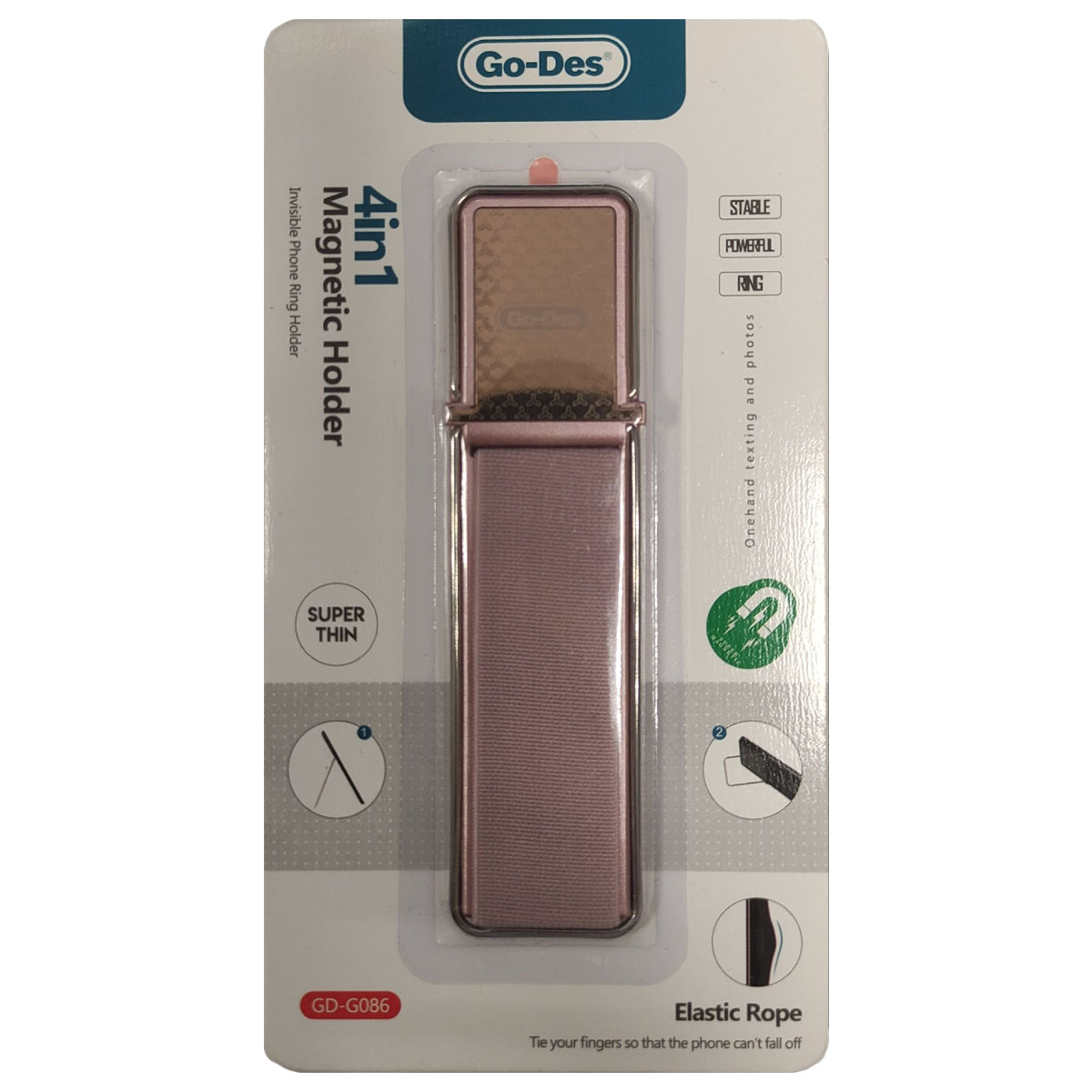 Магнитная подставка GO-DES GD-G086 для смартфона, цвет розовое золото