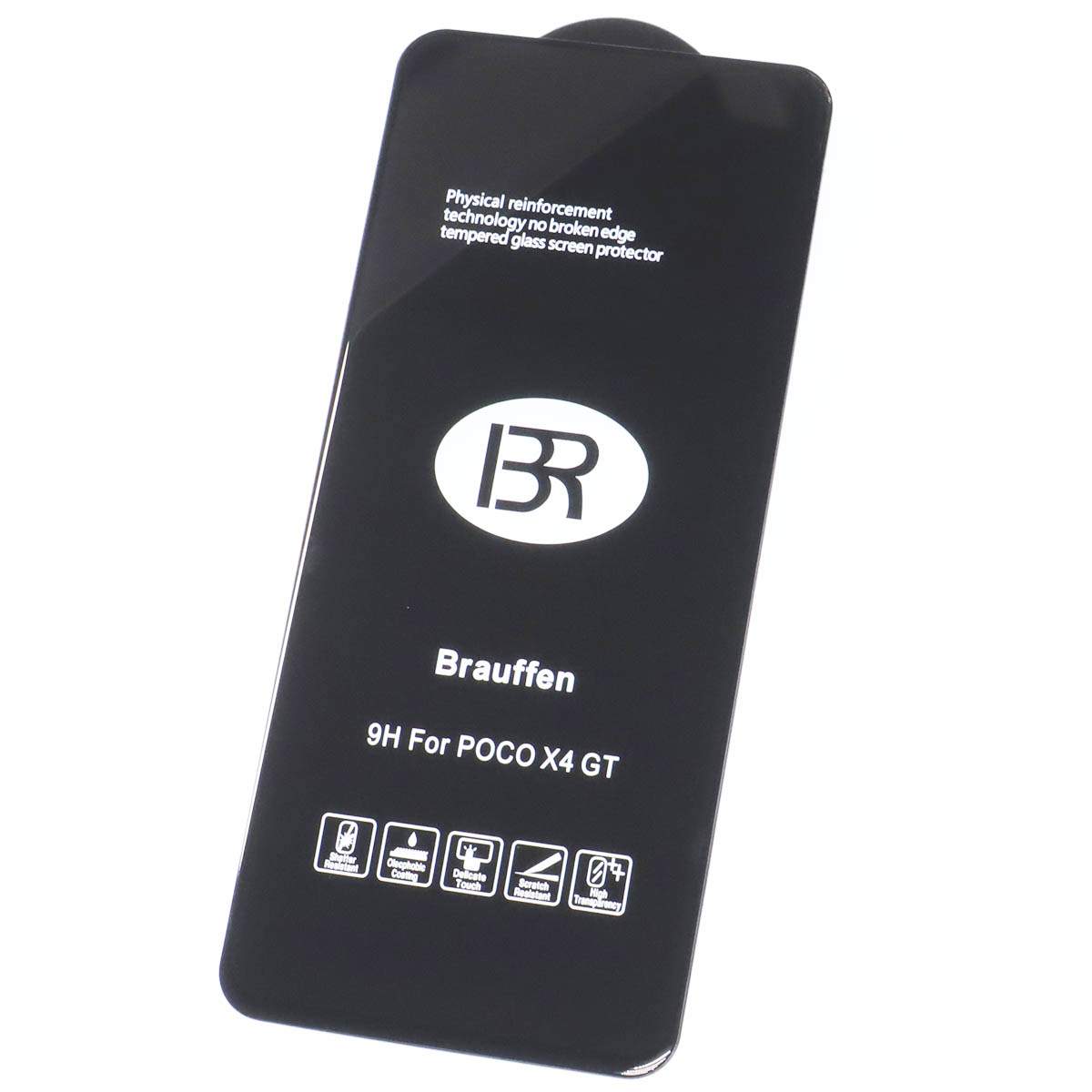 Защитное стекло 9H BRAUFFEN для XIAOMI POCO X4 GT, цвет окантовки черный