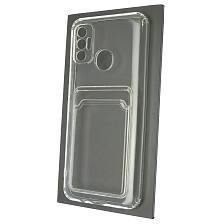 Чехол накладка CARD CASE для TECNO Spark 7, силикон, отдел для карт, цвет прозрачный