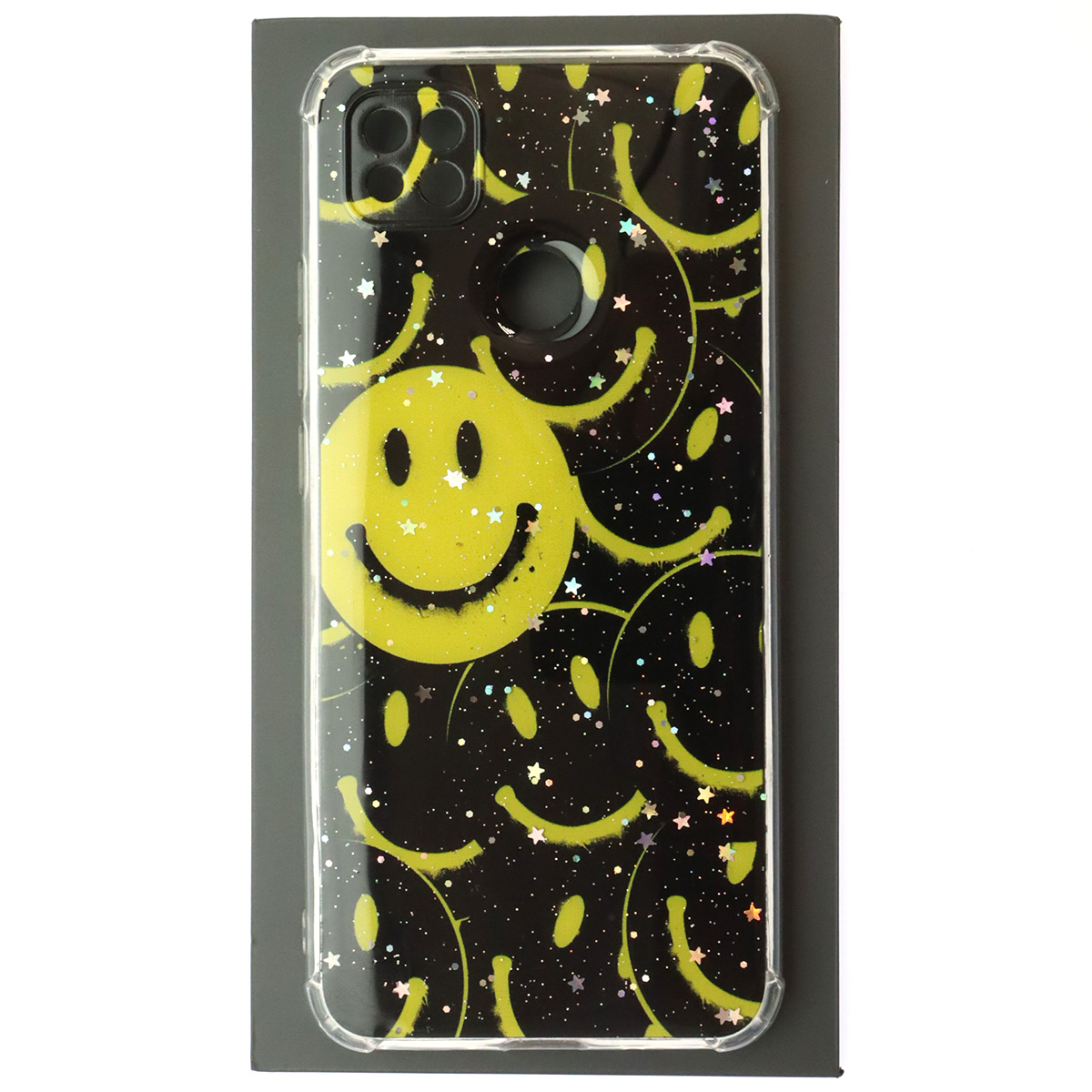 Чехол накладка для XIAOMI Redmi 9C, Redmi 10A, силикон, глянцевый, блестки, рисунок Смайлики Чехол накладка для XIAOMI Redmi 9C, Redmi 10A, силикон, глянцевый, блестки, рисунок Смайлики