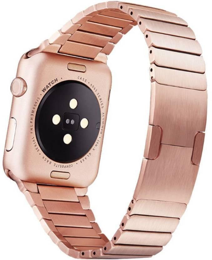 Ремешок для Apple Watch блочный нержавеющая сталь 38 mm цвет розовое золото.