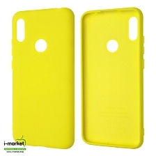 Чехол накладка Silicon Cover для HUAWEI Honor 8A, Y6 2019, силикон, бархат, цвет желтый