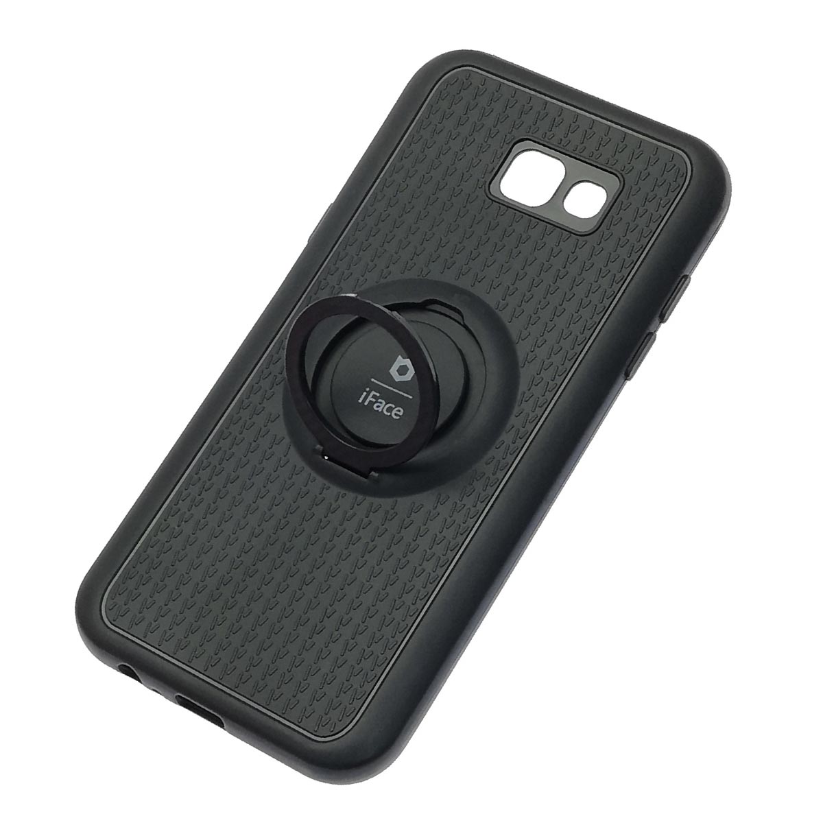 Чехол накладка iFace для SAMSUNG Galaxy A7 2017 (SM-A720), силикон, кольцо держатель, цвет черный.