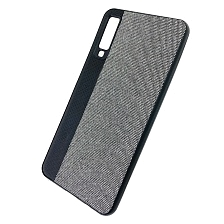 Чехол накладка для SAMSUNG Galaxy A7 2018 (SM-A750), силикон, комбинированный, цвет черно серый.