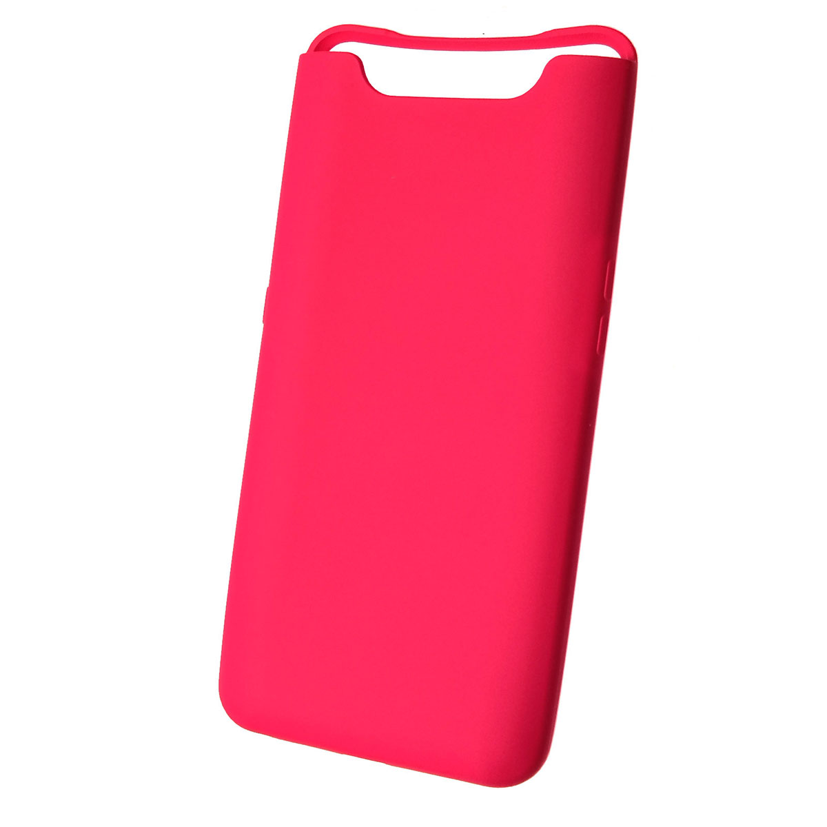 Чехол накладка Silicon Cover для Samsung A80 2019 (SM-A805), силикон, бархат, цвет карминный красный.