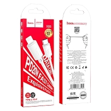 Кабель HOCO X88 Gratified USB Type C на Lightning 8 pin, PD20W, длина 1 метр, цвет белый Кабель HOCO X88 Gratified USB Type C на Lightning 8 pin, PD20W, длина 1 метр, цвет белый