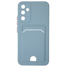 Чехол накладка BUTTON для SAMSUNG Galaxy A34 5G, силикон, отдел для карт, цвет космический серый