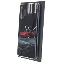 Чехол накладка для SAMSUNG Galaxy A32 4G (SM-A325F), силикон, рисунок красный Порш