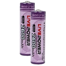 АКБ (Аккумулятор) LIVE-POWER G60 18650 LTP-03, 3.7V, 2600mah, фиолетовый АКБ (Аккумулятор) LIVE-POWER G60 18650 LTP-03, 3.7V, 2600mah, фиолетовый