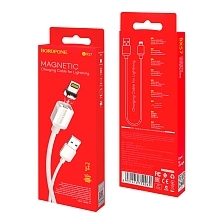 Магнитный зарядный кабель BOROFONE BX57 Effective APPLE Lightning 8 pin, 2A, длина 1 метр, цвет белый | Все по 150