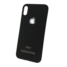 Чехол накладка Soft Touch для APPLE iPhone X, пластик, вырез под логотип, цвет черный.