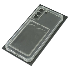 Чехол накладка для SAMSUNG Galaxy S21 FE (SM-G990B), силикон, отдел для карт, цвет прозрачный Чехол накладка для SAMSUNG Galaxy S21 FE (SM-G990B), силикон, отдел для карт, цвет прозрачный