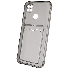 Чехол накладка для XIAOMI Redmi 9C, Redmi 10A, силикон, отдел для карт, цвет прозрачно черный
