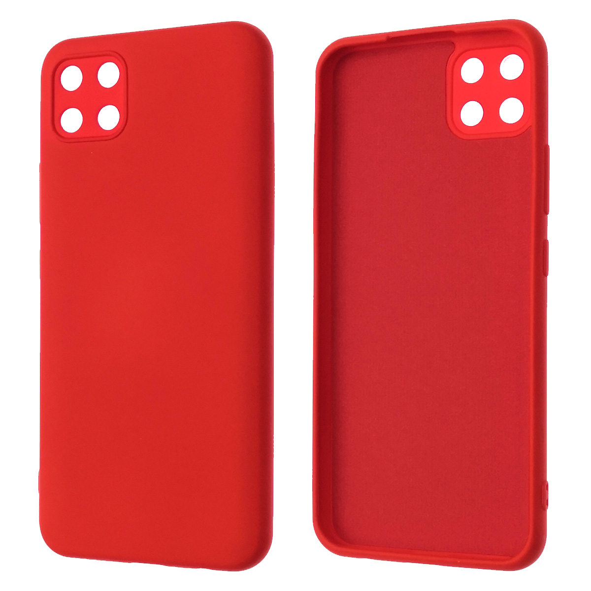 Чехол накладка NANO для Realme C11 2020, силикон, бархат, цвет красный