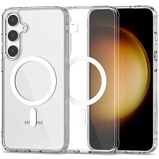 Чехол накладка Clear Case для SAMSUNG Galaxy S24 FE, с поддержкой MagSafe, силикон, цвет прозрачный