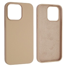 Чехол накладка Silicon Case для APPLE iPhone 15 Pro Max (6.7"), силикон, бархат, цвет розовый песок