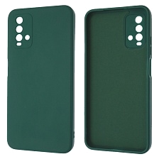 Чехол накладка для XIAOMI Redmi 9T, силикон, бархат, цвет темно зеленый
