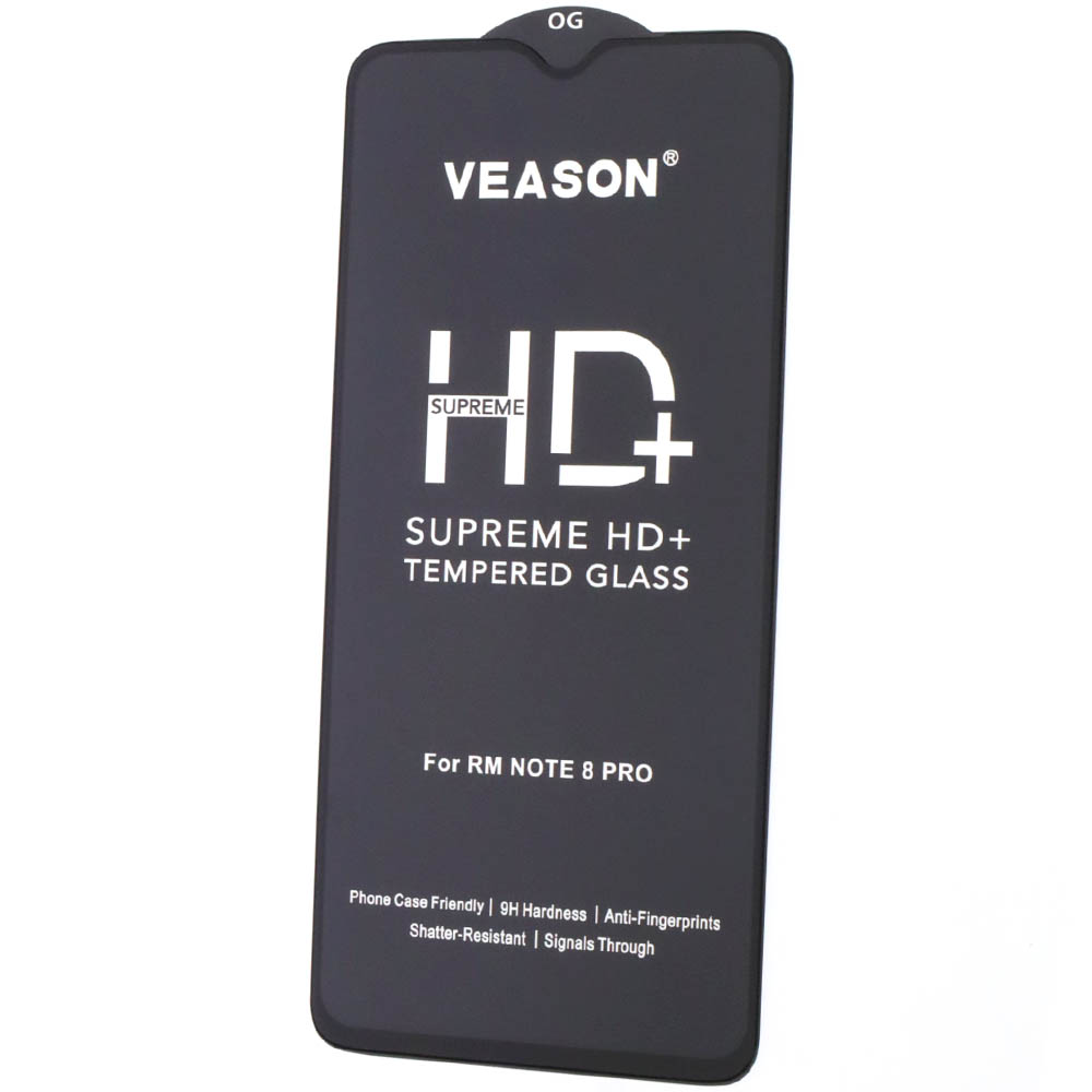 Защитное стекло VEASON HD+ для XIAOMI Redmi Note 8 Pro, цвет окантовки черный