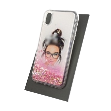 Чехол накладка TransFusion для APPLE iPhone XR, силикон, переливашка, рисунок Шанель