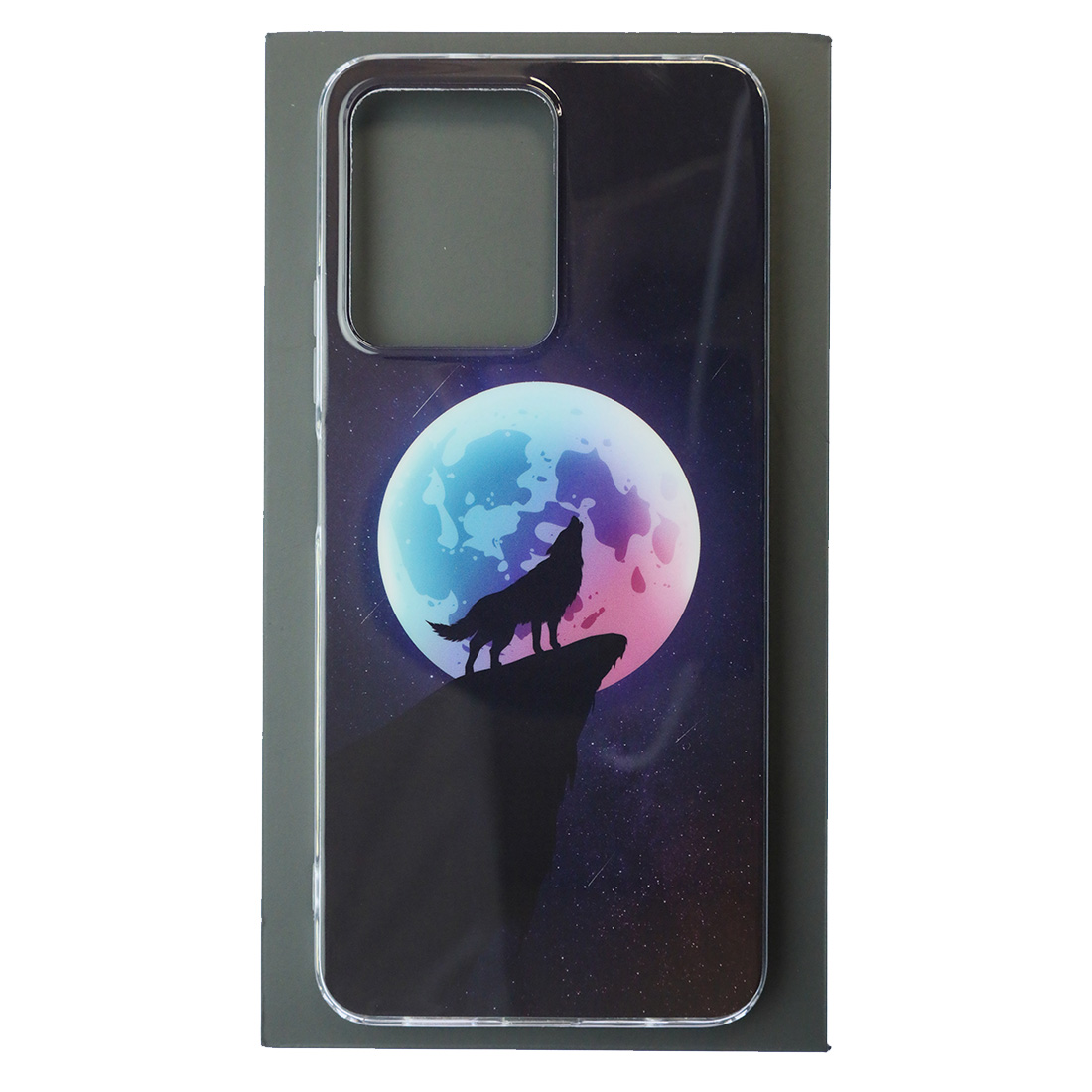 Чехол накладка для XIAOMI Redmi Note 12 4G, силикон, глянцевый, рисунок Волк воет на луну