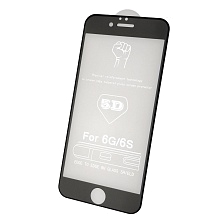 Защитное стекло 5D PREMIUM FULL GLUE для APPLE iPhone 6, 6G, 6S, цвет канта черный.