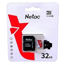 Карта памяти MicroSDHC 32GB NETAC P500 Eco (NT02P500ECO-032G-R), Class 10, SD адаптер