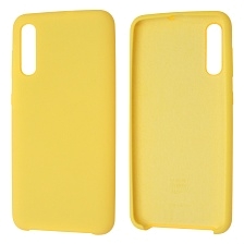 Чехол накладка Silicon Cover для SAMSUNG Galaxy A50 (SM-A505), A30s (SM-A307), A50s (SM-A507), силикон, бархат, цвет желтый