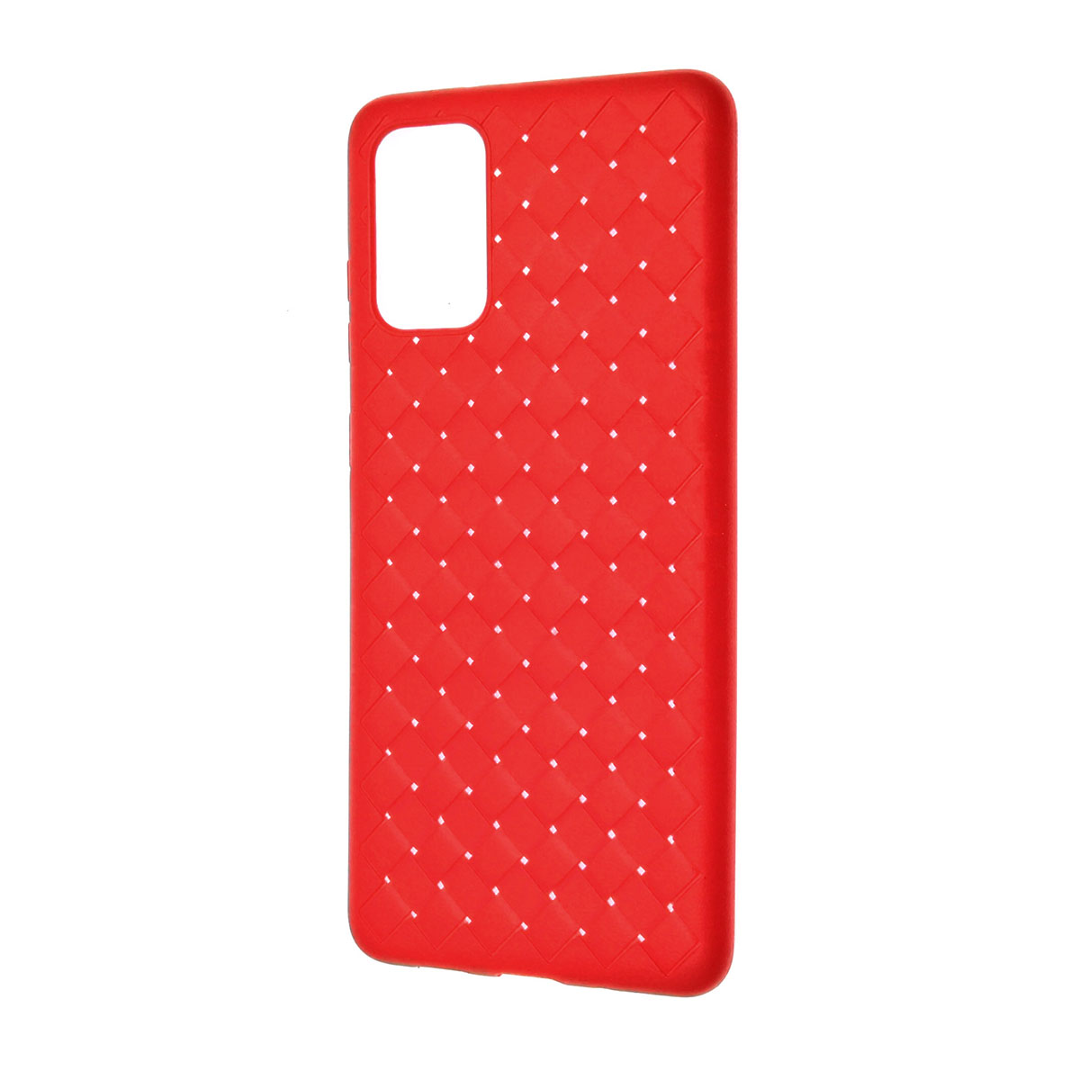 Чехол накладка для SAMSUNG Galaxy S20 Plus (SM-G985), силикон, плетение, цвет красный.