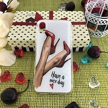 Чехол накладка для APPLE iPhone X, XS, силикон, рисунок Ножки hawe a nice day.