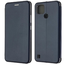 Чехол книжка STYLISH для Realme C21, экокожа, визитница, цвет темно синий