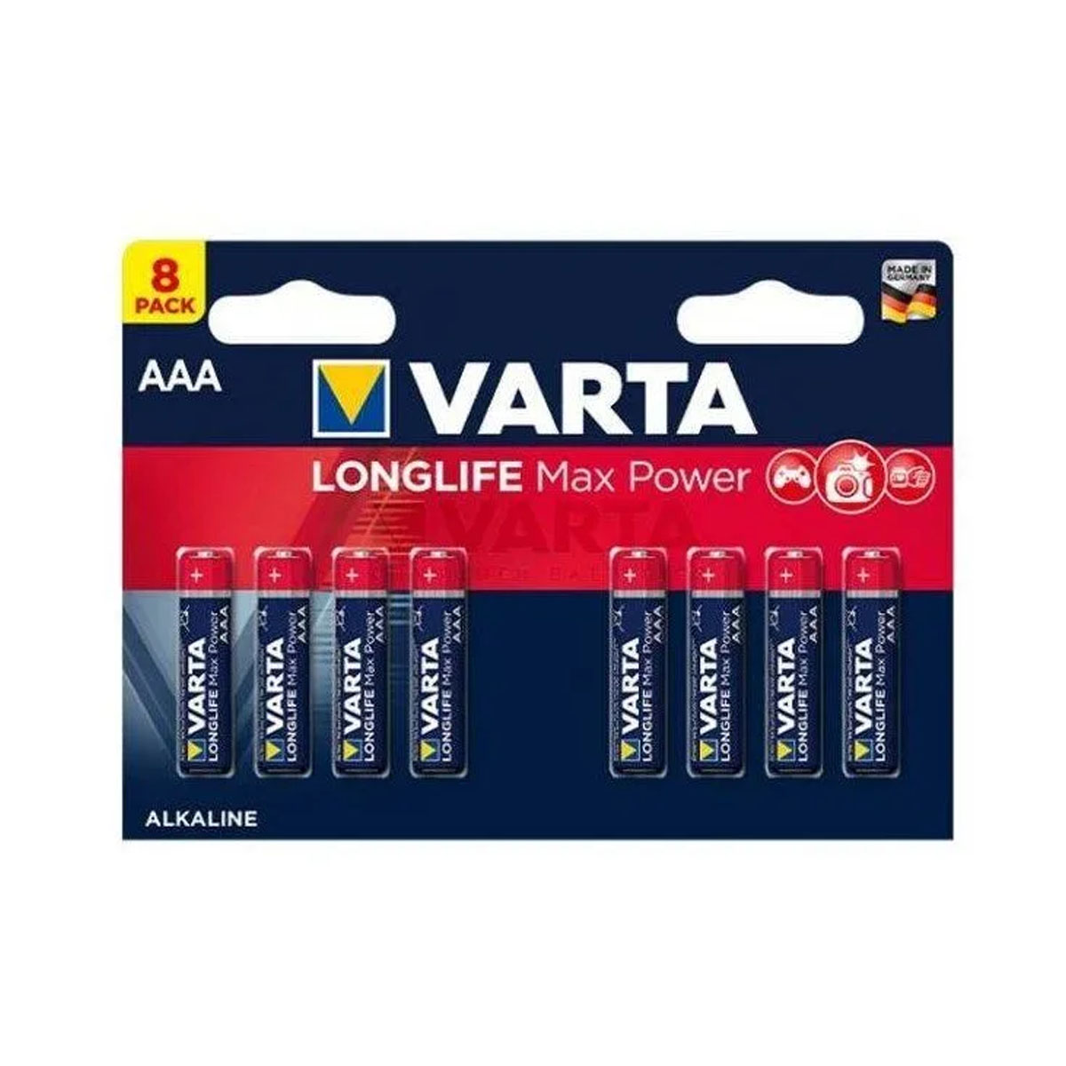 Батарейка VARTA LONGLIFE MAX POWER (MAX TECH) LR03 AAA BL8 Alkaline 1.5V