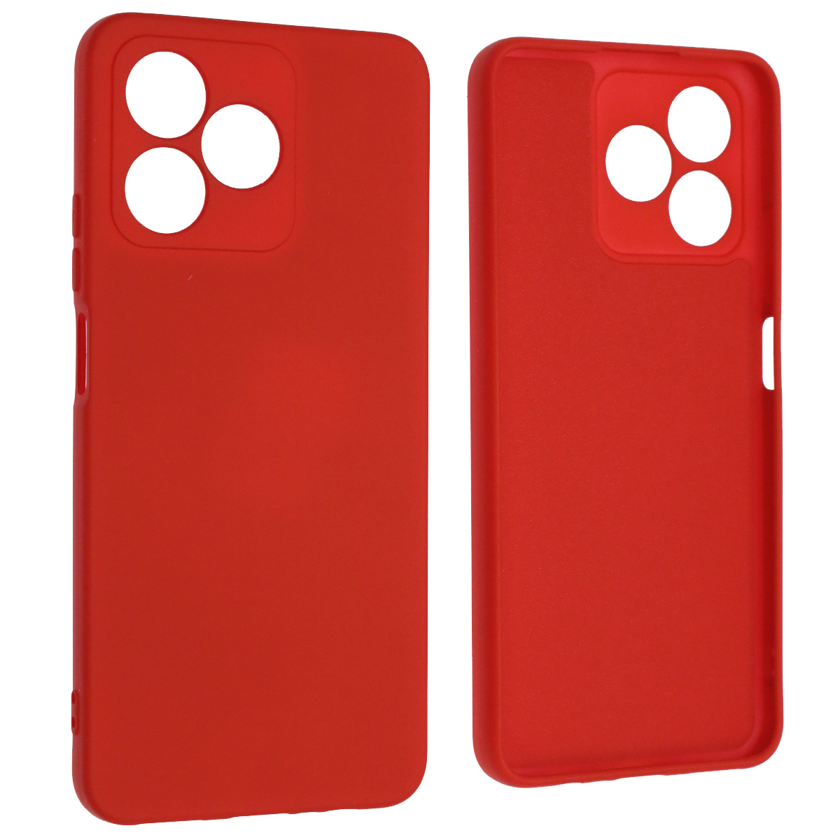 Чехол накладка NANO для Realme C51, Realme C53, Realme Note 50, защита камеры, силикон, бархат, цвет красный