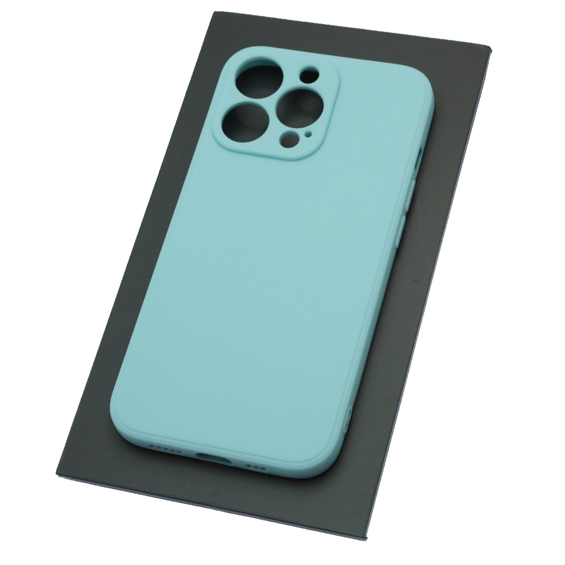 Чехол накладка для APPLE iPhone 13 Pro, силикон, бархат, цвет светло голубой