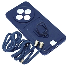 Чехол накладка MULTI FUNCTION 4 в 1 для XIAOMI  Redmi 14C, POCO C75, цвет темно синий