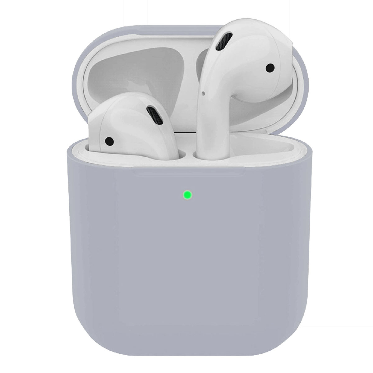 Чехол Silicon Case Slim для беспроводных наушников APPLE AirPods 1, AirPods 2, силикон, цвет серый