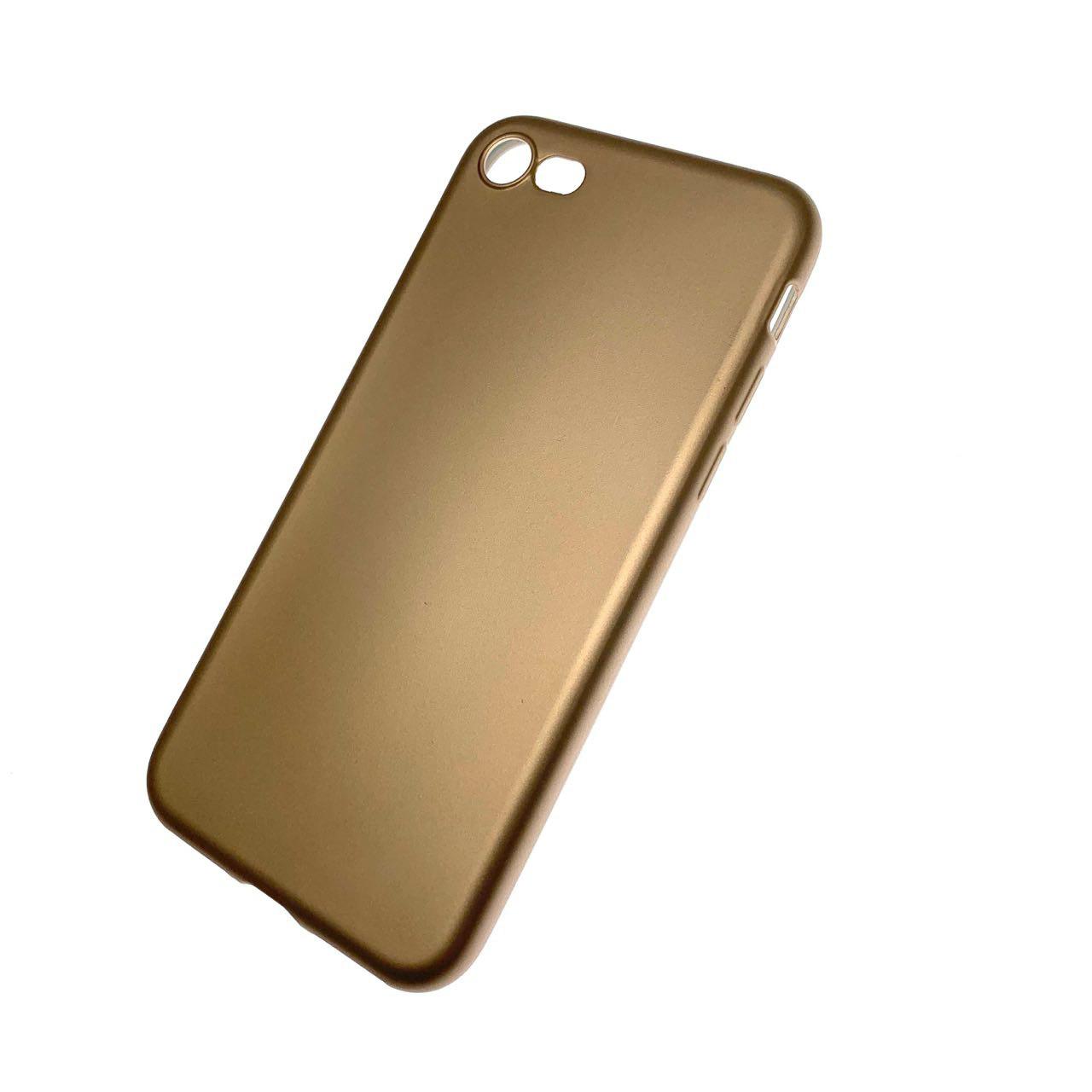 Чехол накладка для APPLE iPhone 7, 8, силикон, цвет золотистый.